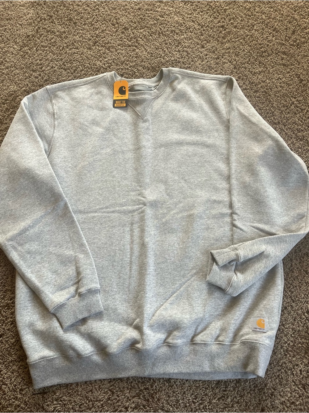 NWT Carhartt Light Gray Crewneck Sweatshirt XL TALL